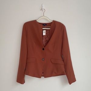 Gap Burnt Orange Single Breasted Two Button Blazer 4